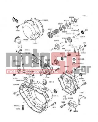 KAWASAKI - KDX200 1994 - Engine/Transmission - Engine Cover(s) - 14032-1266 - COVER-CLUTCH
