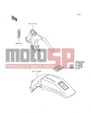 KAWASAKI - KDX250 1994 - Body Parts - Labels