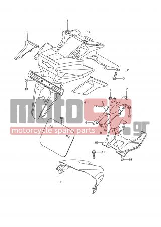 SUZUKI - GSX-R600 (E2) 2008 - Body Parts - REAR FENDER LOWER - 63170-37H00-YMC - COVER, REAR RH (SILVER)
