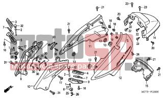 HONDA - FJS600 (ED) Silver Wing 2001 - Body Parts - BODY COVER - 83611-MCT-000ZD - COVER, RR. UNDER *PB262P*