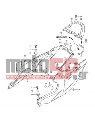 SUZUKI - SV650 (E2) 2003 - Body Parts - SEAT TAIL COVER (SV650SK6/SUK6) - 45503-16G00-YHH - COVER, SEAT TAIL, CENTER (RED)