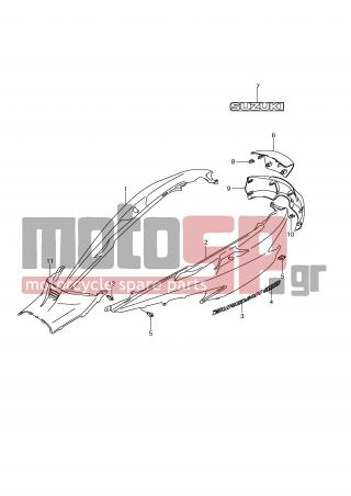 SUZUKI - AN400 (E2) Burgman 2007 - Body Parts - FRAME COVER (MODEL K9) - 47111-05H00-YMK - COVER, FRAME RH (RED)