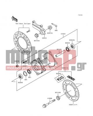 KAWASAKI - KX80 1994 -  - Rear Hub - 43044-1073 - HOLDER-COMP-CALIPER