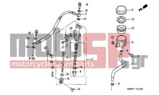 HONDA - CBR600F (ED) 2006 - Brakes - REAR BRAKE MASTER CYLINDER - 93893-0401217 - SCREW-WASHER, 4X12