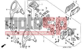 HONDA - VFR800 (ED) 2006 - Brakes - REAR BRAKE CALIPER - 94201-20150- - PIN, SPLIT, 2.0X15