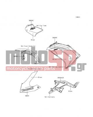 KAWASAKI - NINJA® 650 ABS 2013 - Body Parts - Decals(White)(FDS)