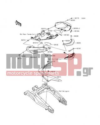 KAWASAKI - NINJA® 650 ABS 2013 - Body Parts - Side Covers/Chain Cover - 36040-0118 - COVER-TAIL,CNT