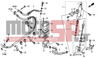 HONDA - XL700VA (ED)-ABS TransAlp 2008 - Brakes - RR. BRAKE MASTER CYLINDER (ABS) - 95701-0601808 - BOLT, FLANGE, 6X18