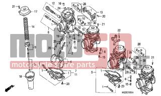 HONDA - CBR1000F (ED) 1991 - Engine/Transmission - CARBURETOR (COMPONENT PARTS) - 16010-MS2-601 - GASKET SET A
