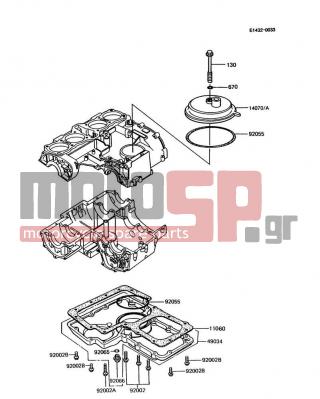 KAWASAKI - POLICE 1000 1994 - Engine/Transmission - Breather Cover/Oil Pan - 130Z0870 - BOLT-FLANGED