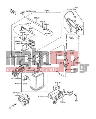 KAWASAKI - VOYAGER XII 1994 - Body Parts - Fuel Evaporative System - 92009-1264 - SCREW,TAPPING,5X16