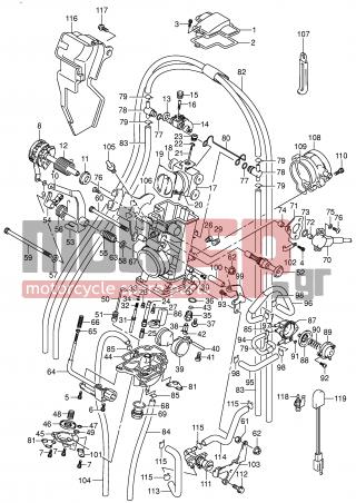 SUZUKI - DR-Z400 S (E2) 2002 - Engine/Transmission - CARBURETOR (DR-Z400K3/EK3/K4/EK4)  -  - PLATE, STAY 