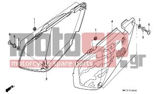 HONDA - XRV750 (IT) Africa Twin 1993 - Body Parts - SIDE COVER - 77218-GB2-720 - RUBBER, SEAT HINGE