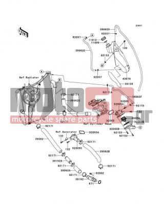 KAWASAKI - NINJA® ZX™-10R ABS 2013 - Engine/Transmission - Water Pipe - 49054-0004 - THERMOSTAT
