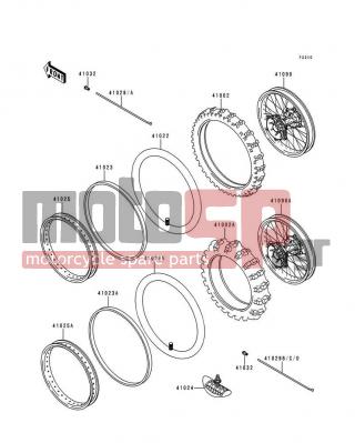 KAWASAKI - BIG WHEEL 1993 -  - Tire(KX80-R2/R3) - 41023-1068 - BAND-RIM,80/100-14(D)