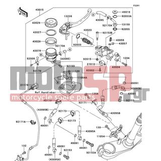 KAWASAKI - NINJA® ZX™-14R 2013 -  - Front Master Cylinder - 43095-0040 - HOSE-BRAKE,FR MASTER CYLINDER