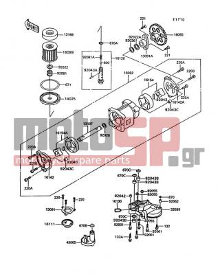 KAWASAKI - CONCOURS 1993 - Engine/Transmission - Oil Pump/Oil Filter - 670B2016 - O RING,16MM