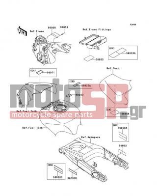 KAWASAKI - NINJA® ZX™-14R 2013 - Body Parts - Labels - 56038-1054 - LABEL-BRAND,KAWASAKI