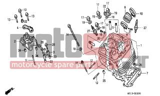 HONDA - XRV750 (ED) Africa Twin 1997 - Engine/Transmission - FRONT CYLINDER HEAD - 12231-MF5-305 - GUIDE, IN. VALVE(O.S.)