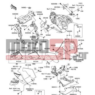 KAWASAKI - NINJA® ZX™-14R 2013 - Body Parts - Cowling Lowers - 11054-0042 - BRACKET,LWR COWLING