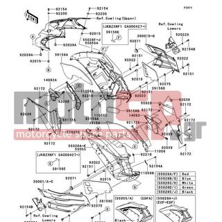 KAWASAKI - NINJA® ZX™-14R 2013 - Body Parts - Cowling(Center) - 92210-0571 - NUT
