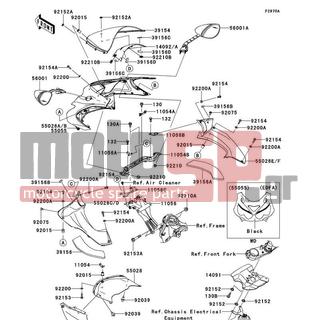 KAWASAKI - NINJA® ZX™-14R 2013 - Body Parts - Cowling(Upper)(EDF/EDFA) - 39156-0876 - PAD