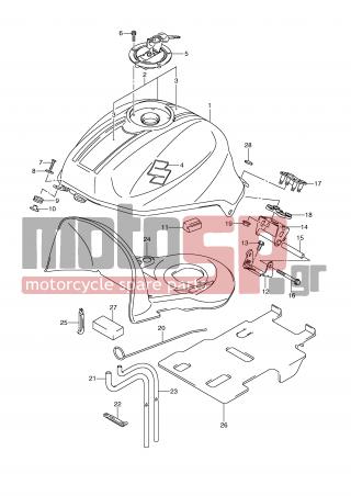 SUZUKI - SV650 (E2) 2008 - Body Parts - FUEL TANK (MODEL K9) - 09139-06029-000 - SCREW, FRONT