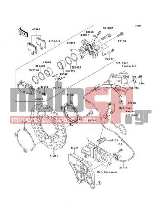 KAWASAKI - NINJA® ZX™-14R 2013 -  - Rear Brake - 130BB0614 - BOLT-FLANGED,6X14