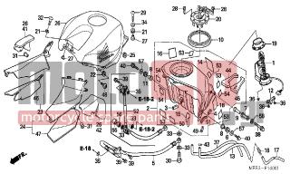 HONDA - CBR600RR (ED) 2003 - Body Parts - FUEL TANK - 17516-HC0-000 - TRIM, FUEL TANK