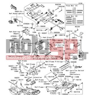 KAWASAKI - NINJA® ZX™-14R ABS 2013 -  - Chassis Electrical Equipment - 53044-0561 - TRIM,L=85