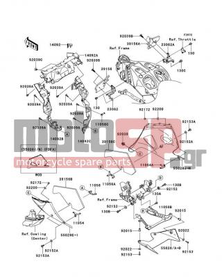 KAWASAKI - NINJA® ZX™-14R ABS 2013 - Body Parts - Cowling Lowers - 92022-1143 - WASHER,6.5X16X1
