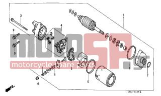HONDA - VTR1000F (ED) 2002 - Electrical - STARTING MOTOR - 31201-MR6-008 - TERMINAL SET, BRUSH