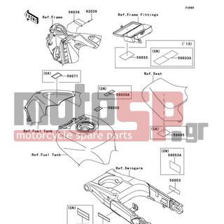 KAWASAKI - NINJA® ZX™-14R ABS 2013 - Body Parts - Labels - 56030-0358 - LABEL,GASOLINE