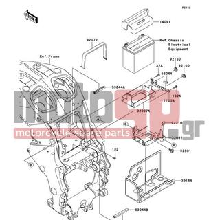 KAWASAKI - NINJA® ZX™-14R ABS 2013 -  - Battery Case - 39156-0602 - PAD,BATTERY BOX