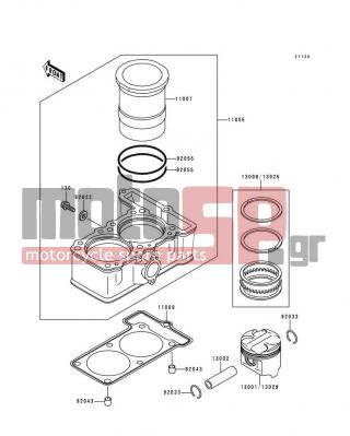 KAWASAKI - NINJA® 250R 1993 - Engine/Transmission - Cylinder/Piston(s) - 11009-1572 - GASKET,CYLINDER BASE