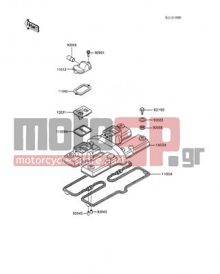 KAWASAKI - NINJA® 600R 1993 - Engine/Transmission - Cylinder Head Cover - 92150-1447 - BOLT,HEAD COVER