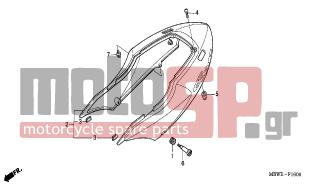 HONDA - CBR600F (ED) 2006 - Body Parts - REAR COWL - 77210-MBW-N40 - COWL SET, RR. (WL) *TYPE2*