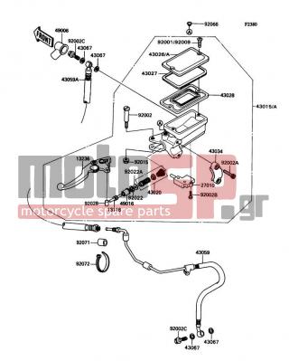 KAWASAKI - NINJA® ZX™-11 1993 - Engine/Transmission - Clutch Master Cylinder - 92002-1322 - BOLT,LEVER SET