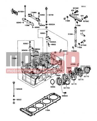 KAWASAKI - NINJA® ZX™-11 1993 - Engine/Transmission - Cylinder Head - 92022-1591 - WASHER,10.5X20X1.6