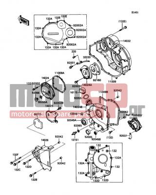 KAWASAKI - NINJA® ZX™-11 1993 - Engine/Transmission - Engine Cover - 32033-1204 - PIPE,CLUTCH COVER