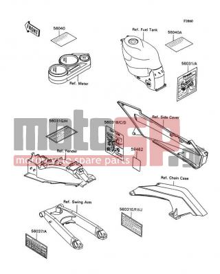 KAWASAKI - NINJA® ZX™-11 1993 - Body Parts - Label - 56040-1121 - LABEL-WARNING,EVAPO
