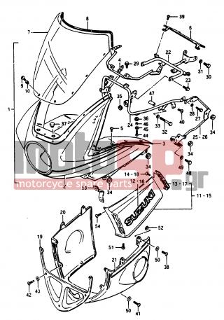 SUZUKI - GS1150 G 1986 - Body Parts - COWLING (GSX1100EFF,GSX1150EFF) - 09180-08091-000 - DISCONTINUED