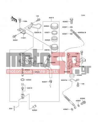 KAWASAKI - NINJA® ZX™-11 1993 -  - Rear Master Cylinder - 43059-1762 - HOSE-BRAKE,RR