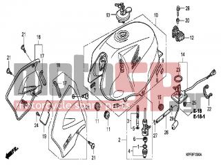HONDA - CBF250 (ED) 2004 - Body Parts - FUEL TANK - 17517-KPF-900 - RUBBER A, FUEL TANK