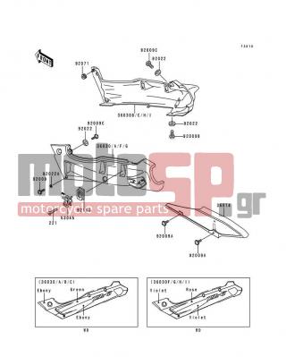 KAWASAKI - NINJA® ZX™-6 1993 - Body Parts - Side Covers/Chain Cover(ZX600-E1) - 92071-056 - GROMMET