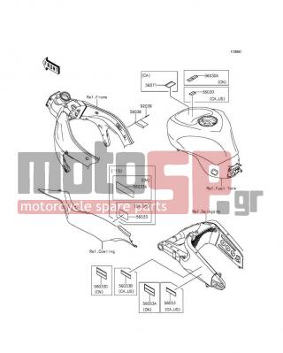 KAWASAKI - NINJA® ZX™-6R ABS 2013 - Body Parts - Labels - 56053-0652 - LABEL-SPECIFICATION,TIRE&LOAD
