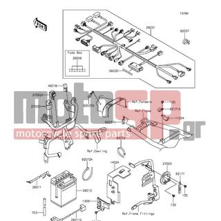 KAWASAKI - KLR™650 2016 -  - Chassis Electrical Equipment - 92037-1903 - CLAMP,SPEED,L=80.5
