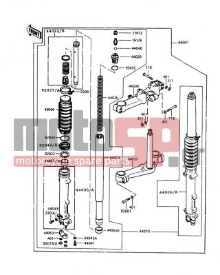KAWASAKI - POLICE 1000 1993 -  - Front Fork - 44063-011 - HOLDER-FRONT AXLE