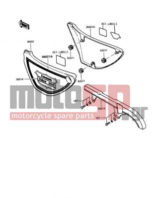 KAWASAKI - POLICE 1000 1993 - Εξωτερικά Μέρη - Side Covers/Chain Cover - 56027-4076 - PATTERN,SIDE COVER,LH
