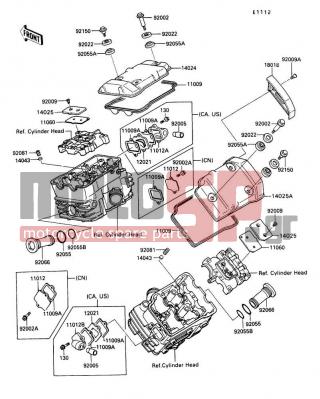 KAWASAKI - VULCAN 750 1993 - Engine/Transmission - Cylinder Head Cover - 11060-1083 - GASKET,SEPARATER COVER